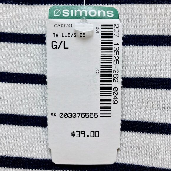 NWT White and Navy Stripe Crop Top - Picture 5 of 7